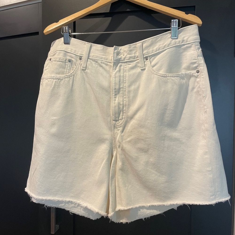J Crew Women’s Ecru High-Rise Relaxed Denim Short